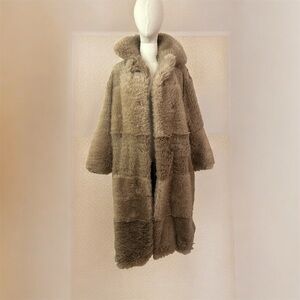 Mango Women's Cozy Tan Teddy Coat